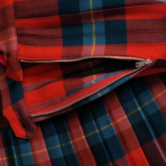 Suzanne Vintage Plaid Pleated Skirt Girls 12 CND 10 US Waist 24" Cabincore - Picture 3 of 10